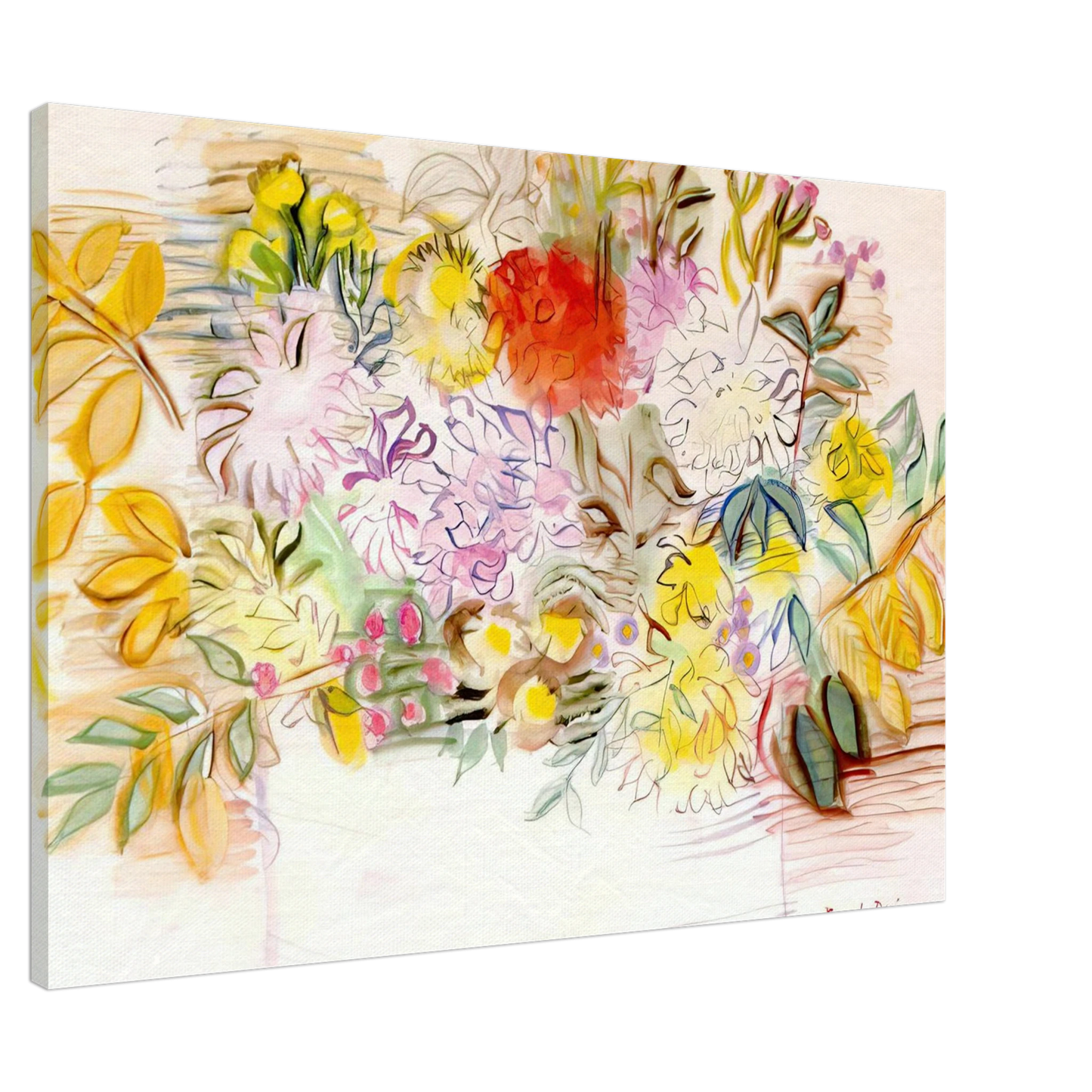 Raoul Dufy - BOUQUET OF FLOWERS Canvas - 20x30 cm / 8x12 inches-canvas