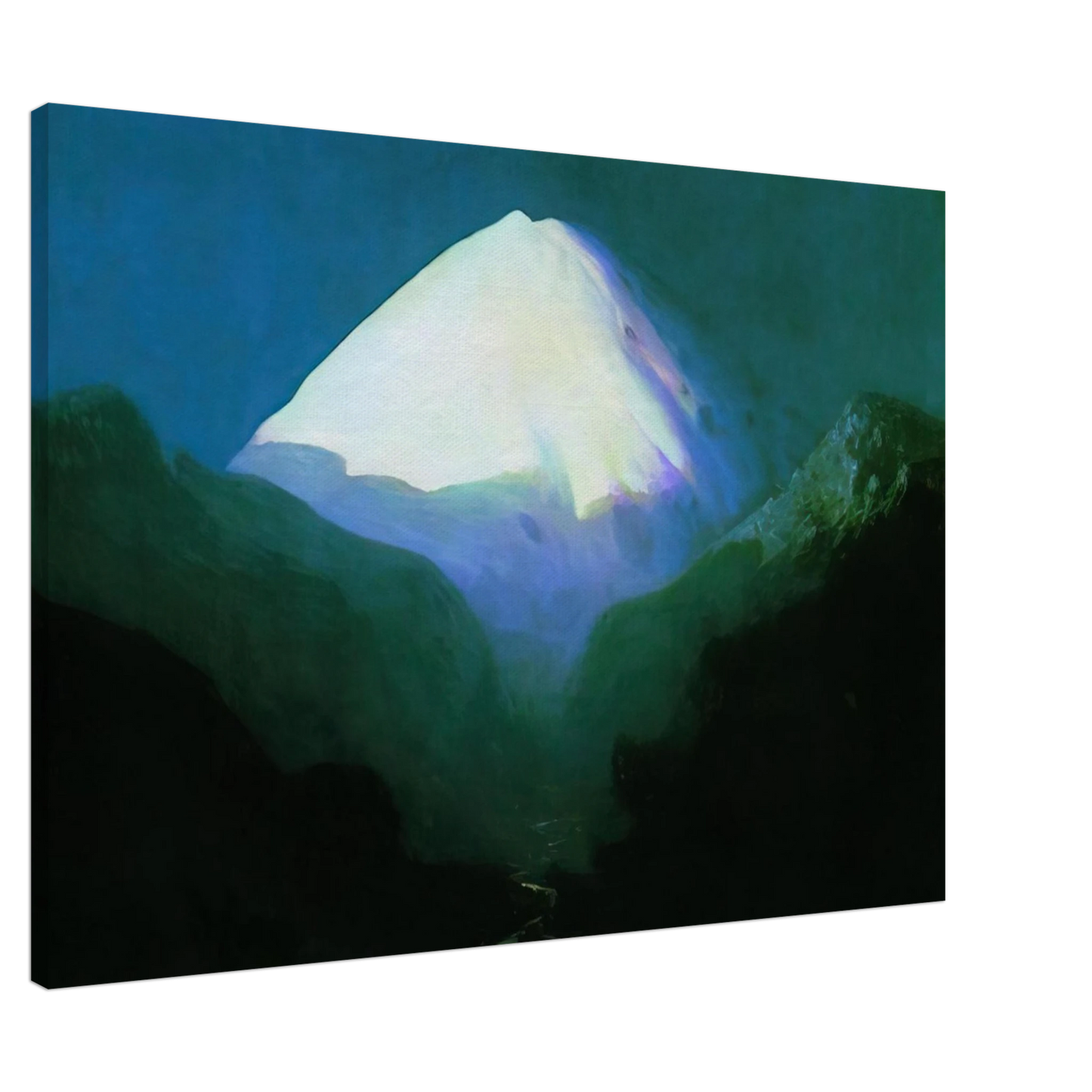 Arkhyp Kuindzhi - Elbrus. Moonlit Night Canvas - 20x30 cm / 8x12 inches-canvas