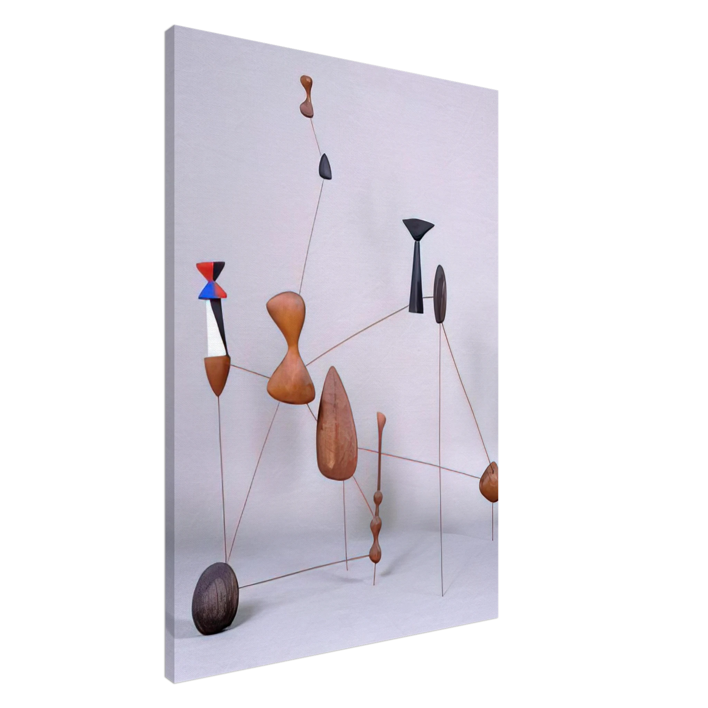 Alexander Calder - VERTICAL CONSTELLATION WITH BOMB 1943 Canvas - 20x30 cm / 8x12 inches-canvas