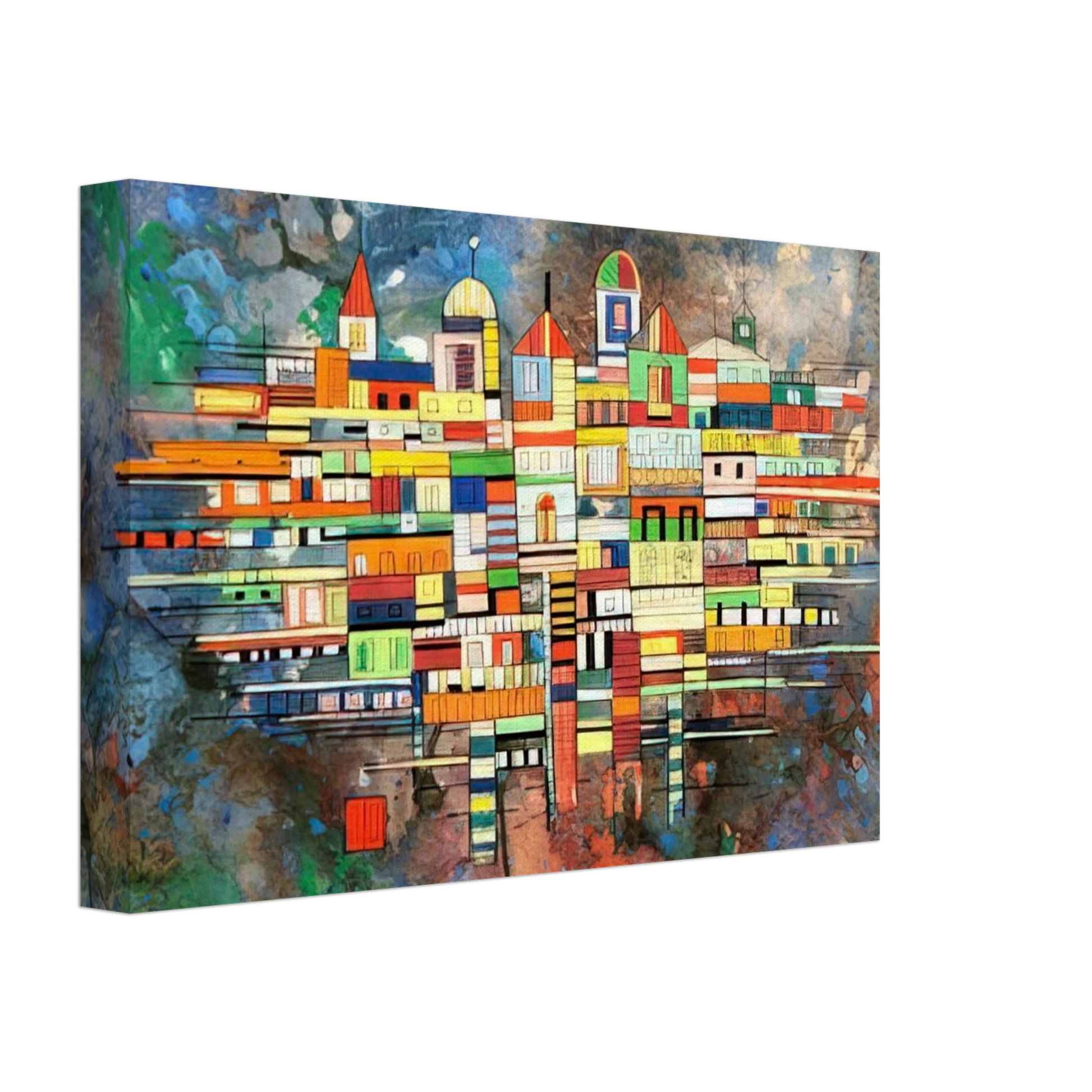 Rene Portocarrero - CITY 1954 Canvas - 40x60 cm / 16x24 inches-canvas
