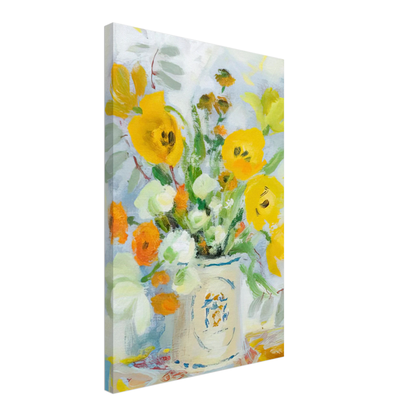 Le Pho - Still life with poppies - 1975 Canvas - 40x60 cm / 16x24 inches-canvas