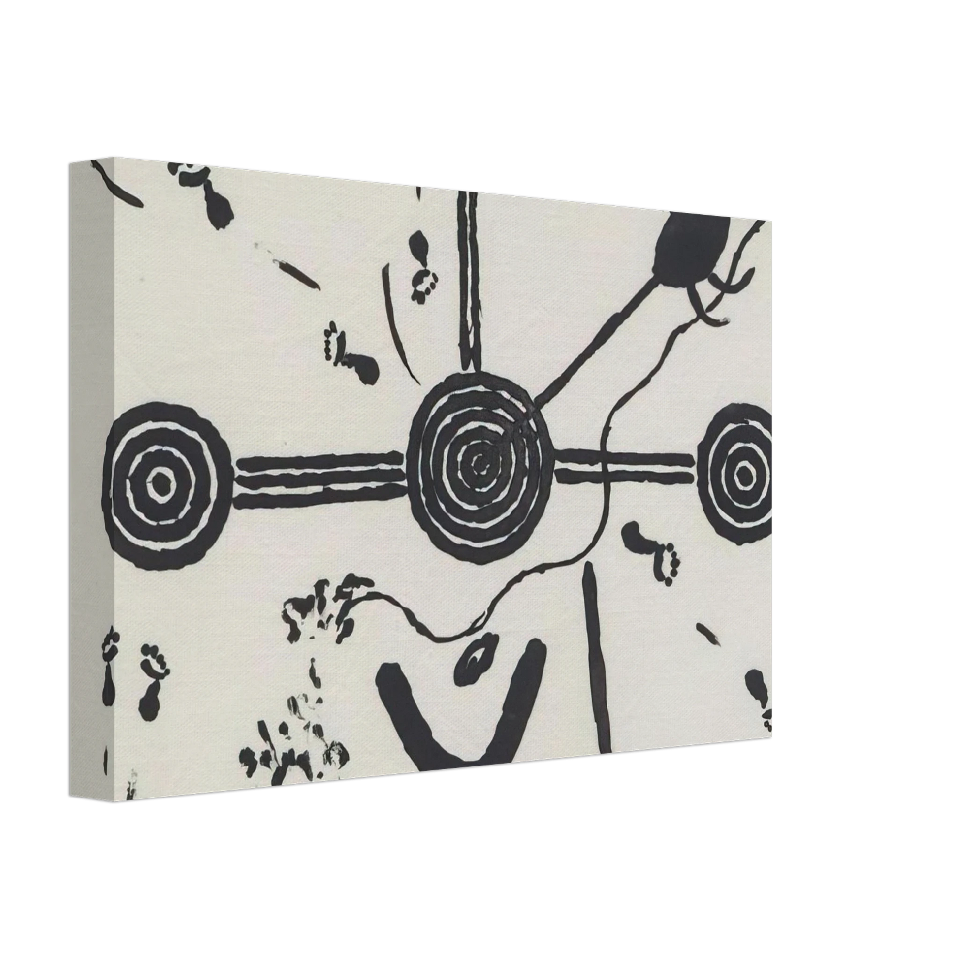 Clifford Possum Tjapaltjarri - NGARLU LOVE STORY - 1994 Canvas - 40x60 cm / 16x24 inches-canvas