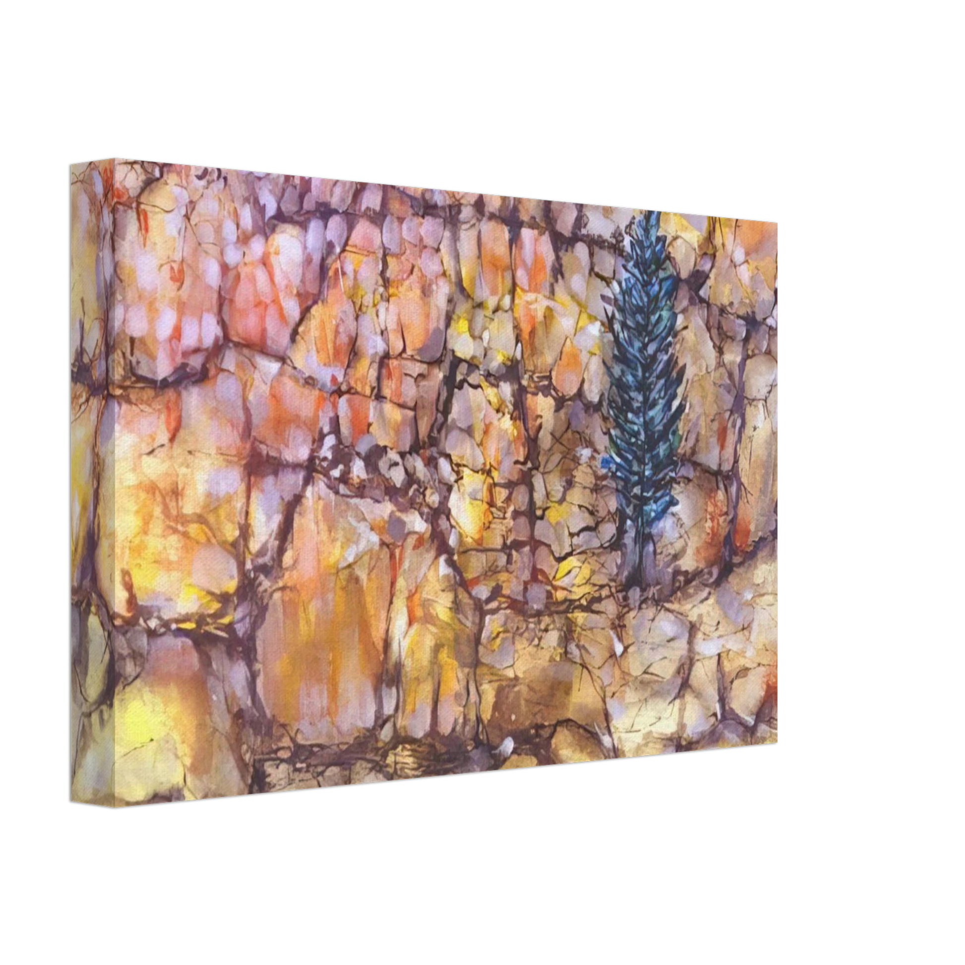 Jimmy Ernst - Landscape with Pinetree - 1958 Canvas - 70x100 cm / 28x40 inches-canvas