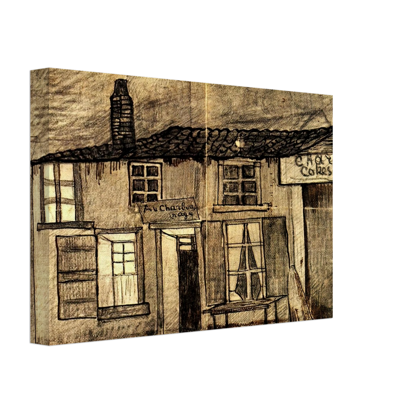 Vincent van Gogh - Ã¢â‚¬Å“Au CharbonnageÃ¢â‚¬Â Cafe Canvas - 40x60 cm / 16x24 inches-canvas