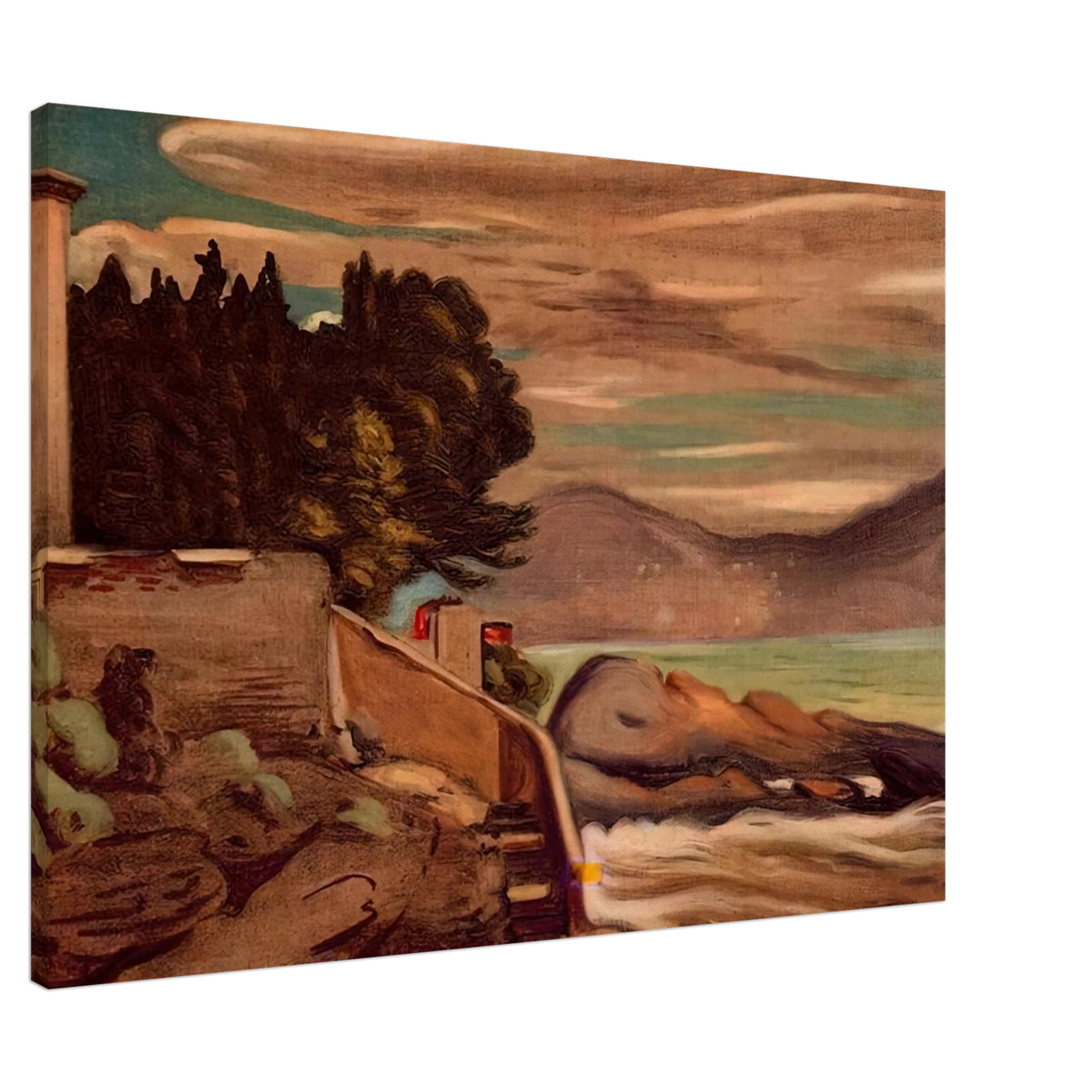 Giorgio de Chirico - LANDSCAPE NEAR GENOVA Canvas - 20x30 cm / 8x12 inches-canvas