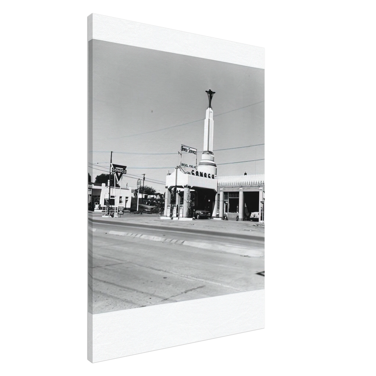 Edward Ruscha - CONOCO SHAMROCK TEXAS FROM FIVE VIEWS FROM THE PANHANDLE SERIES Canvas - 20x30 cm / 8x12 inches-canvas