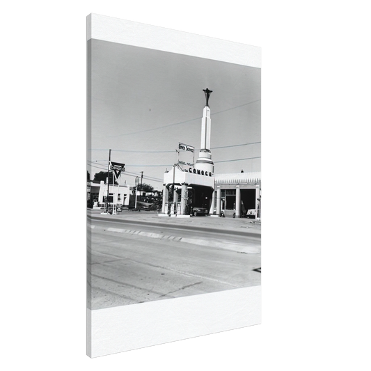 Edward Ruscha - CONOCO SHAMROCK TEXAS FROM FIVE VIEWS FROM THE PANHANDLE SERIES Canvas - 20x30 cm / 8x12 inches-canvas