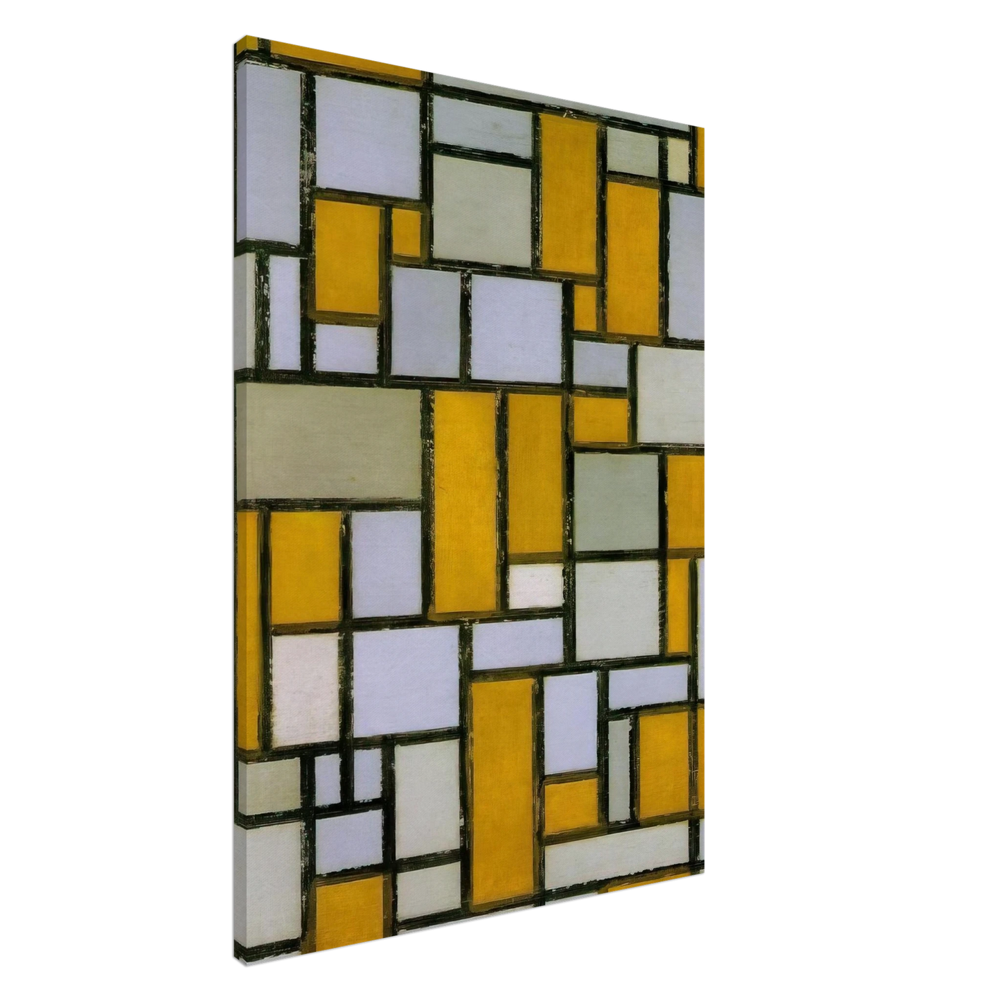 Piet Mondrian - Composition with Gray and Light Brown Canvas - 20x30 cm / 8x12 inches-canvas