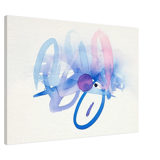 Luis Feito - UNTITLED PURPLE PINK AND BLUE Canvas - 20x30 cm / 8x12 inches-canvas