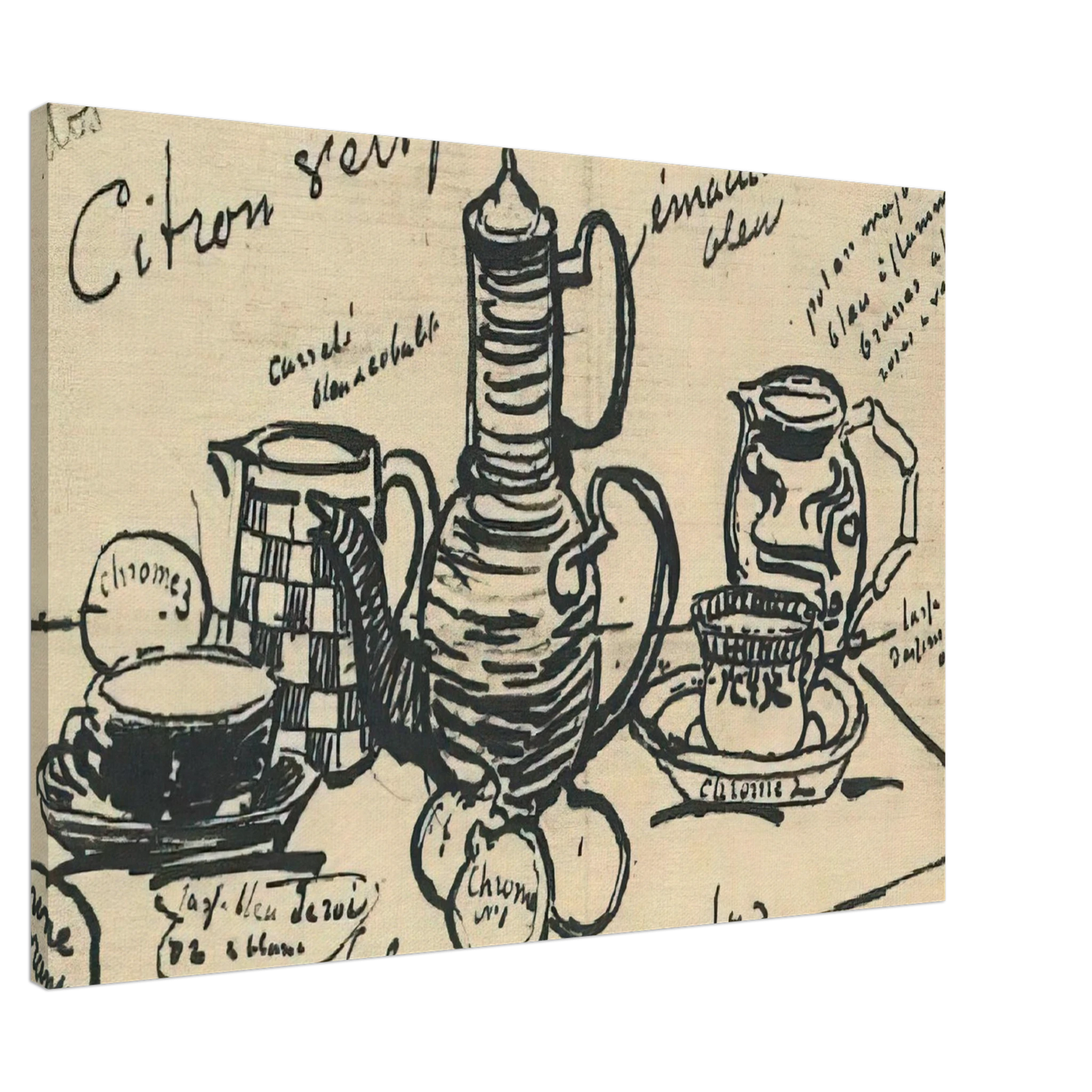 Vincent van Gogh - Still Life with Coffee Pot Canvas - 20x30 cm / 8x12 inches-canvas