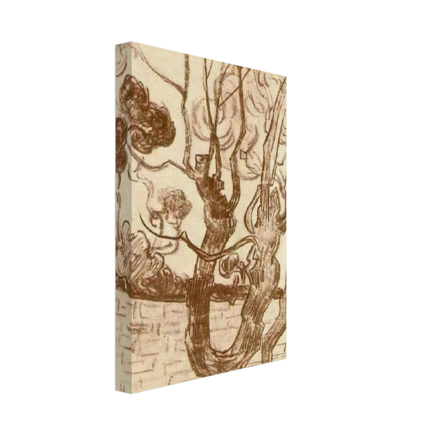 Vincent van Gogh - Treetop Seen against the Wall of the Asylum Canvas - 40x60 cm / 16x24 inches-canvas