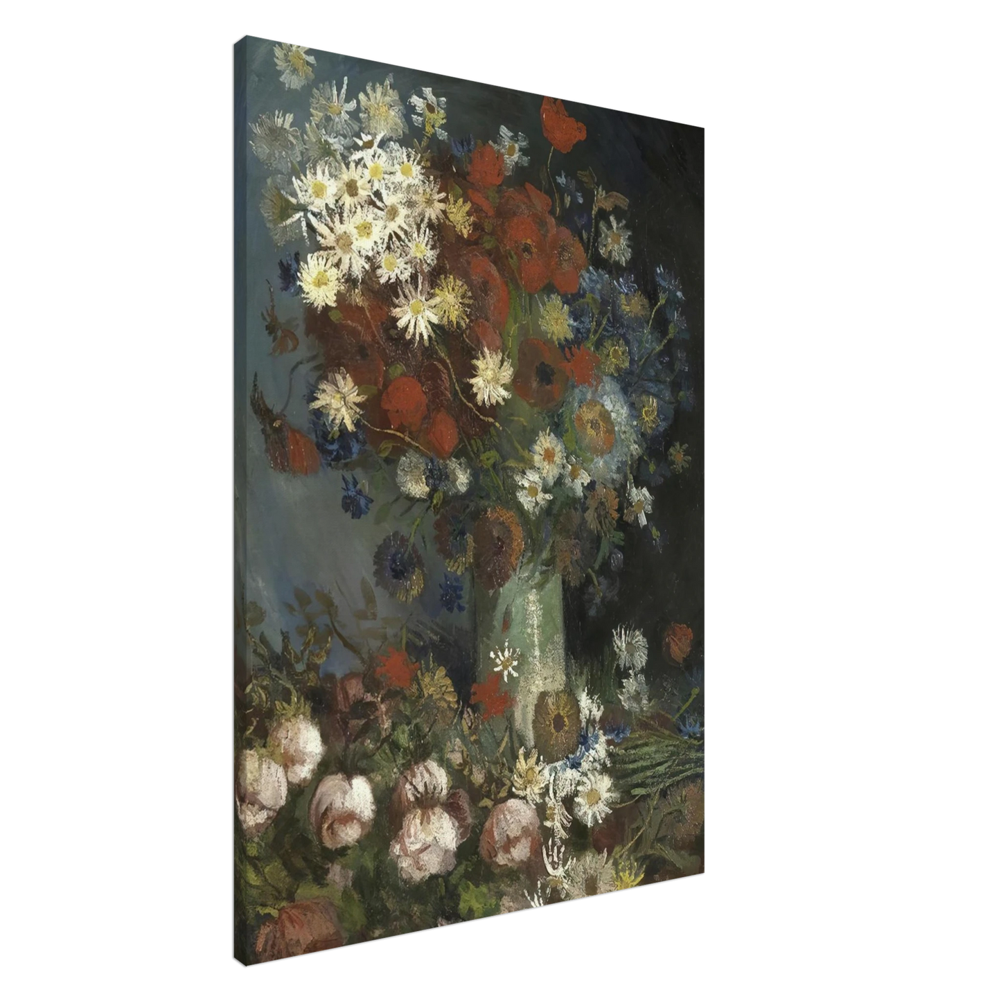 Vincent van Gogh - Still life with meadow flowers and roses Canvas - 20x30 cm / 8x12 inches-canvas