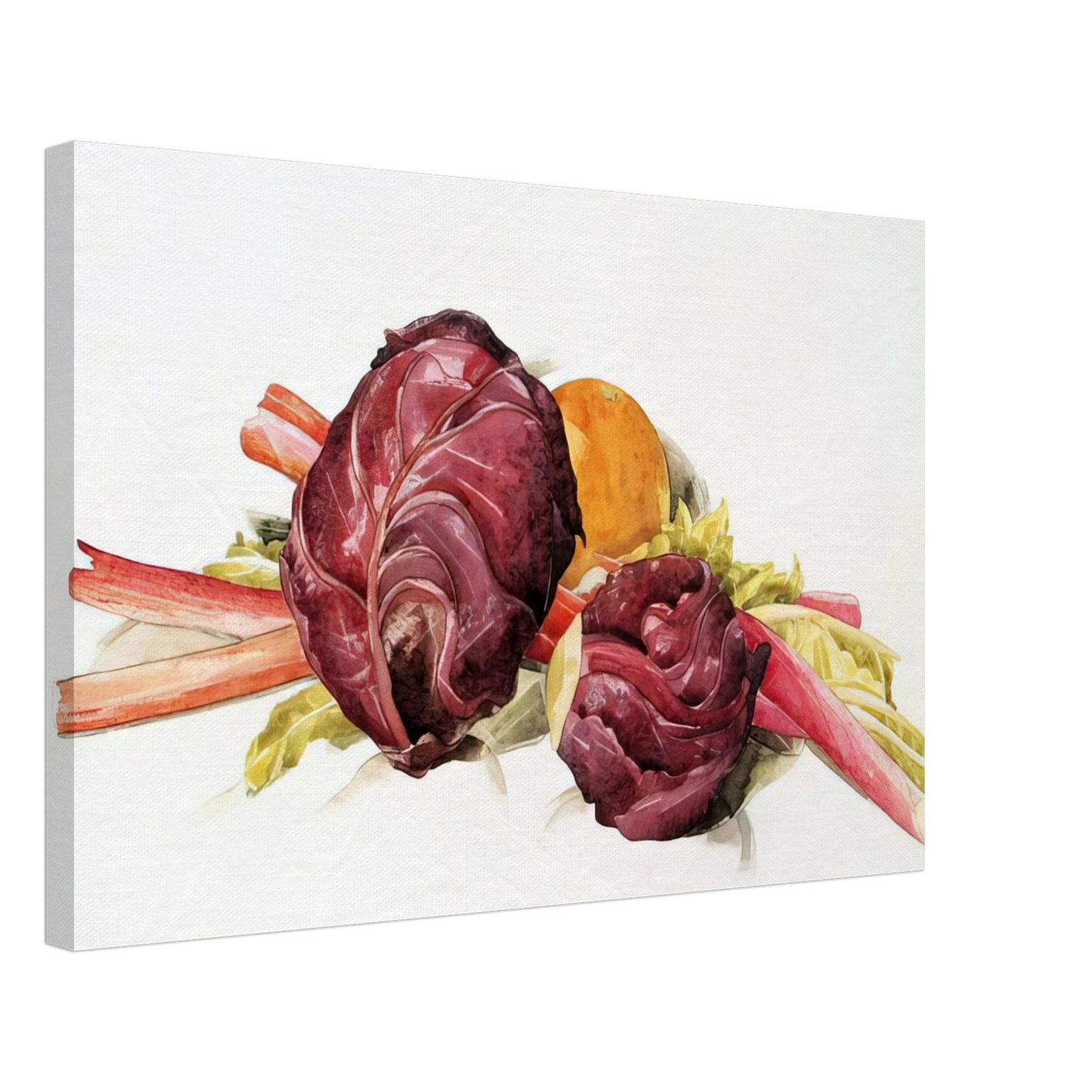 Charles Demuth - Red Cabbages, Rhubarb and Orange - 1929 Canvas - 40x60 cm / 16x24 inches-canvas