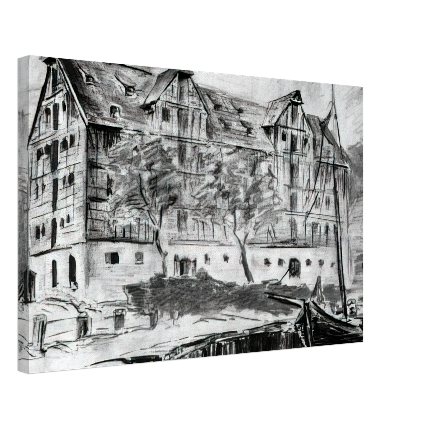 Konrad Zuse - Untitled - 1926 Canvas - 40x60 cm / 16x24 inches-canvas