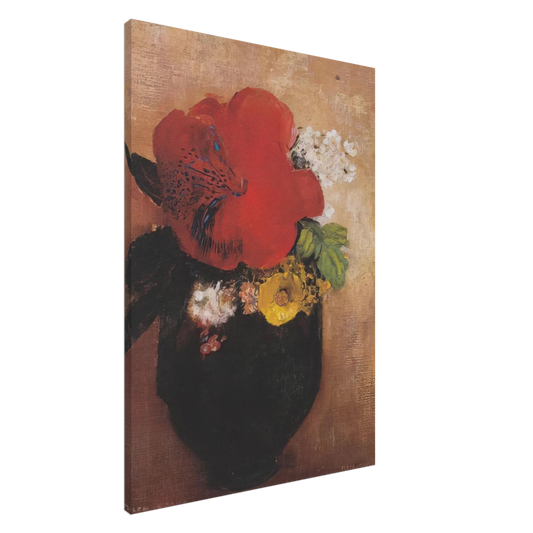 Odilon Redon - THE RED POPPY Canvas - 20x30 cm / 8x12 inches-canvas