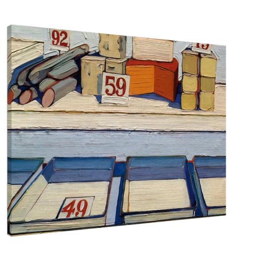 Wayne Thiebaud - Delicatessen Counter - 1962 Canvas - 20x30 cm / 8x12 inches-canvas