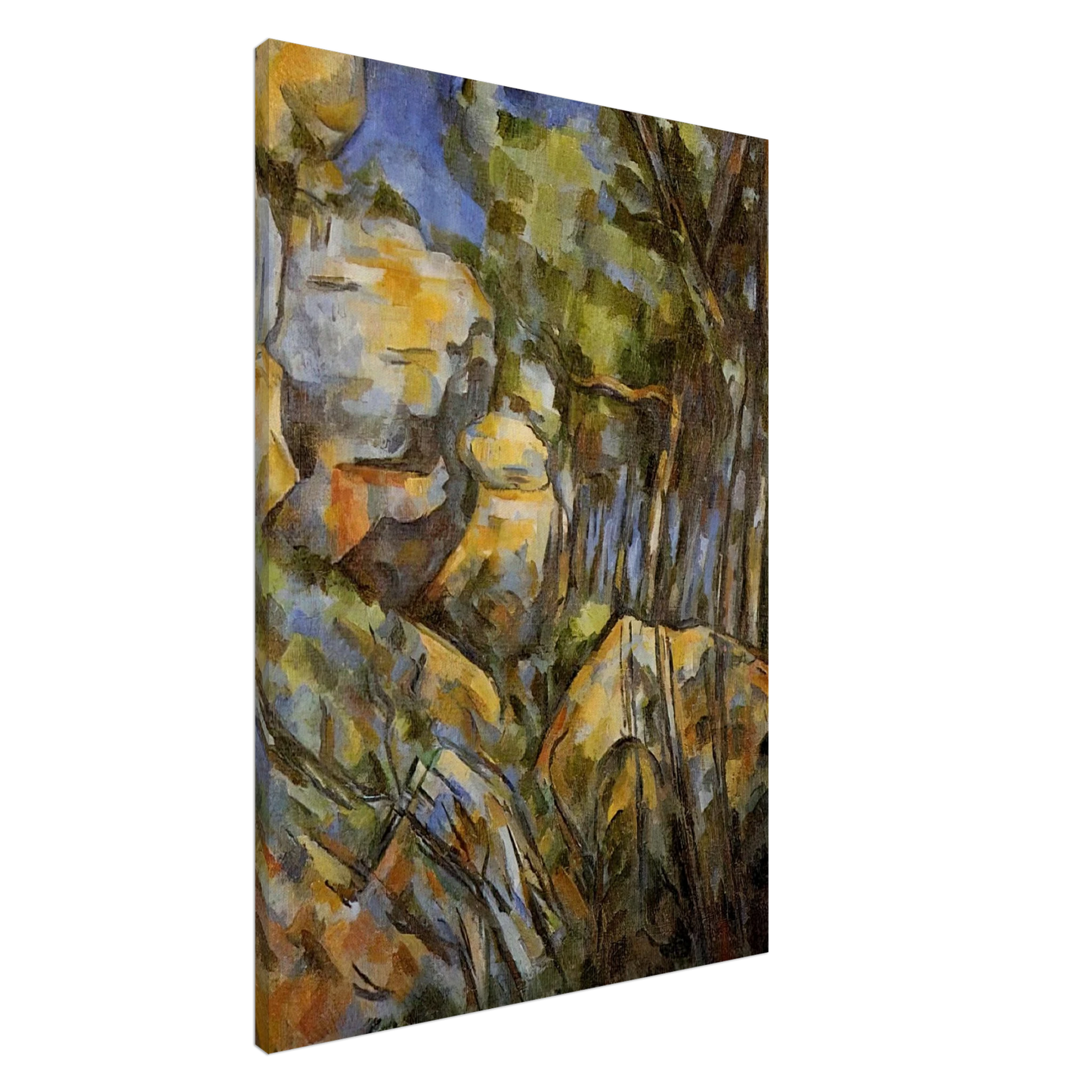 Paul Cezanne - Rocks near the Caves below the Chateau Noir Canvas - 20x30 cm / 8x12 inches-canvas
