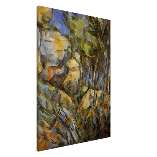 Paul Cezanne - Rocks near the Caves below the Chateau Noir Canvas - 20x30 cm / 8x12 inches-canvas