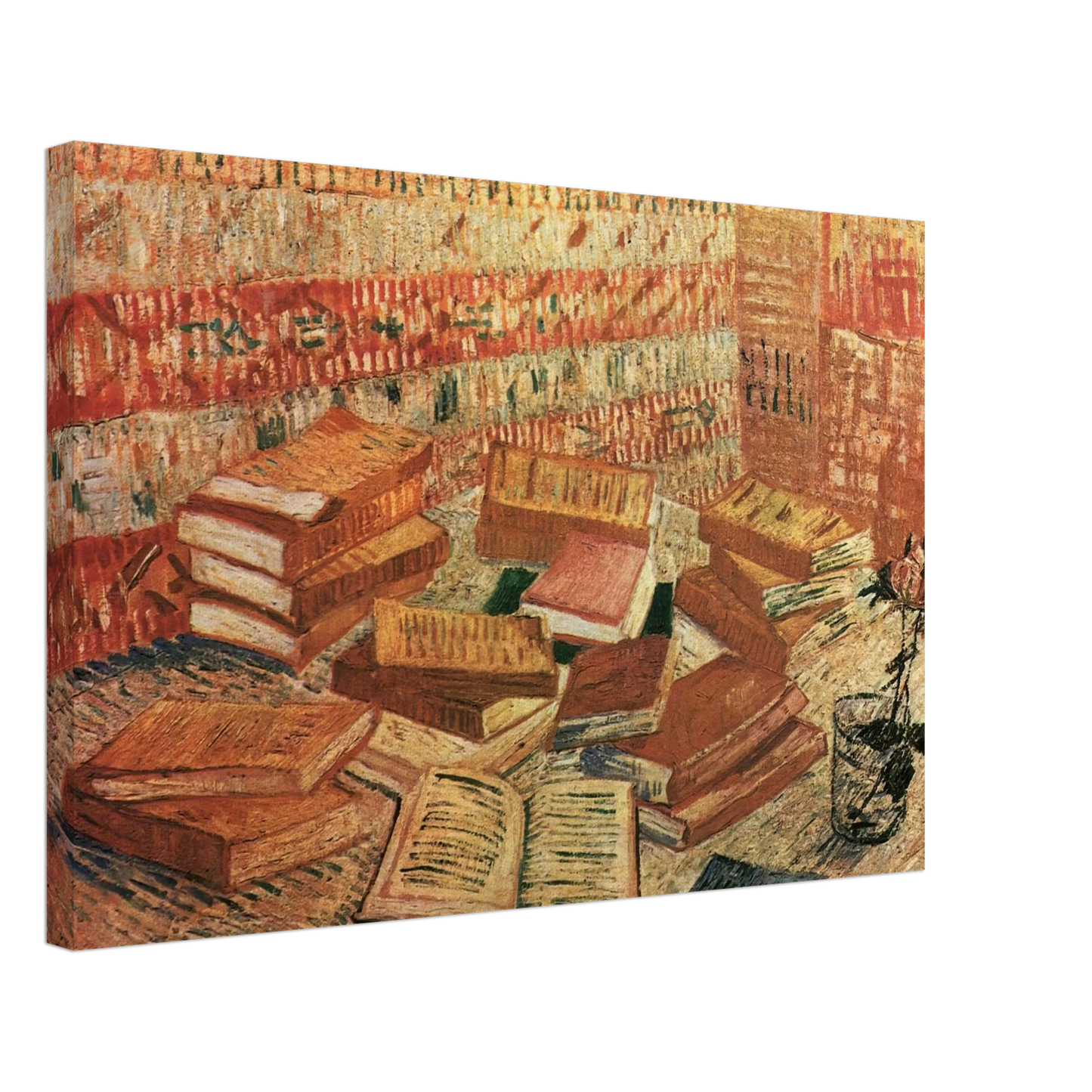 Vincent van Gogh - Still Life - French Novels and Rose Canvas - 70x100 cm / 28x40 inches-canvas