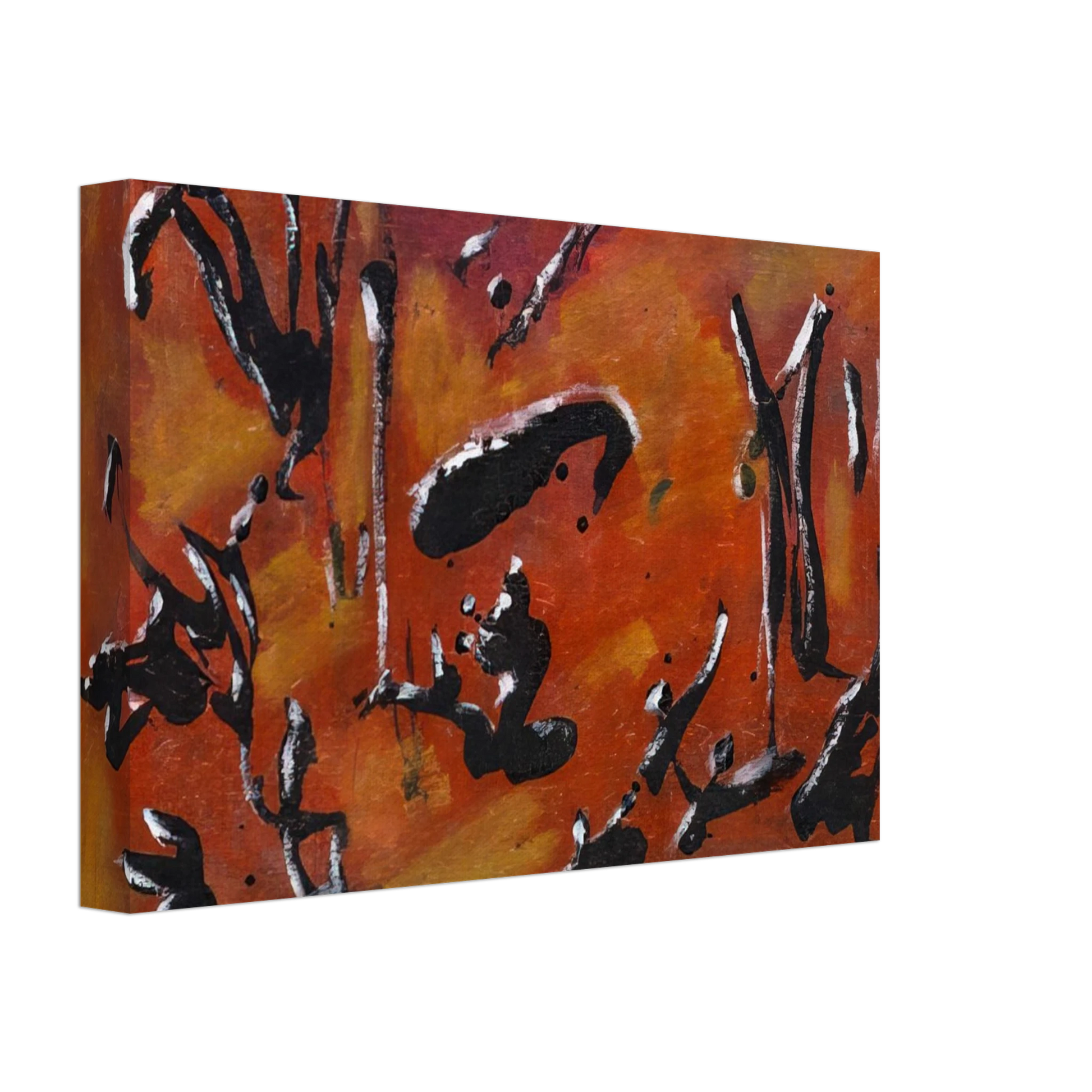 Henri Michaux - Red Abstract Composition - Art Informel, Surrealism Canvas - 40x60 cm / 16x24 inches-canvas
