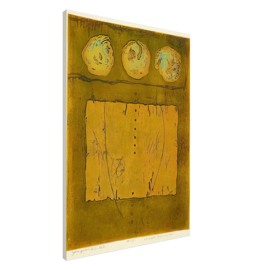 Hiroyuki Tajima - Yellow Print - 1970 Canvas - 20x30 cm / 8x12 inches-canvas