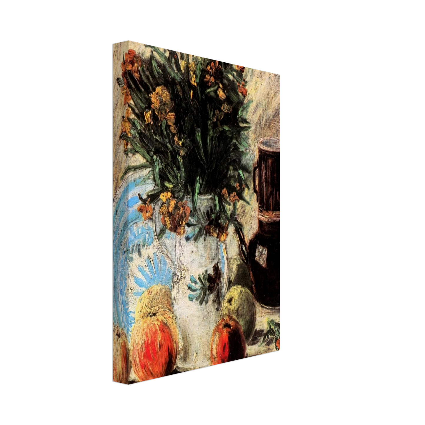 Vincent van Gogh - Vase with Flowers, Coffeepot and Fruit Canvas - 70x100 cm / 28x40 inches-canvas