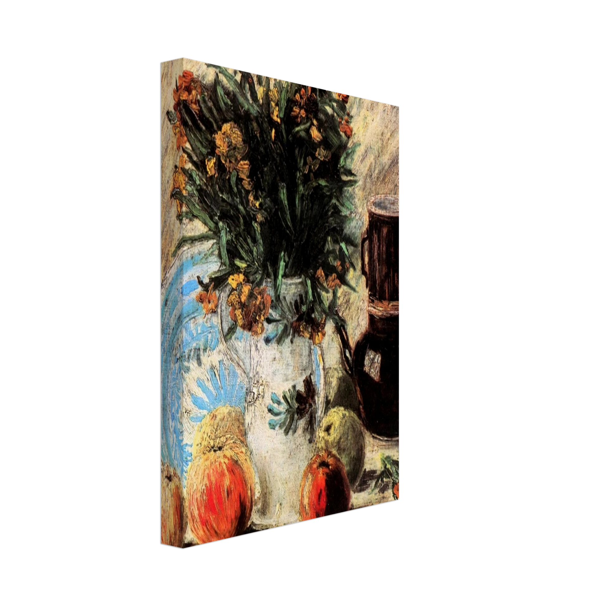 Vincent van Gogh - Vase with Flowers, Coffeepot and Fruit Canvas - 70x100 cm / 28x40 inches-canvas