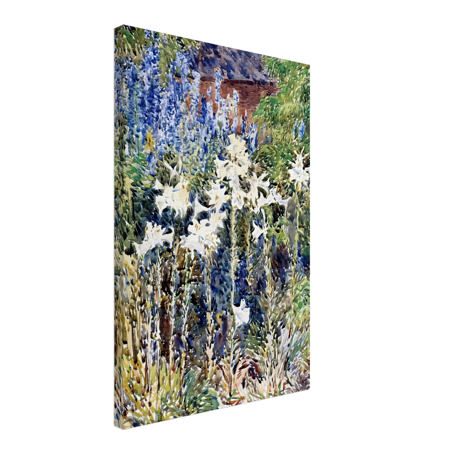 Childe Hassam - Flower Garden Canvas - 40x60 cm / 16x24 inches-canvas