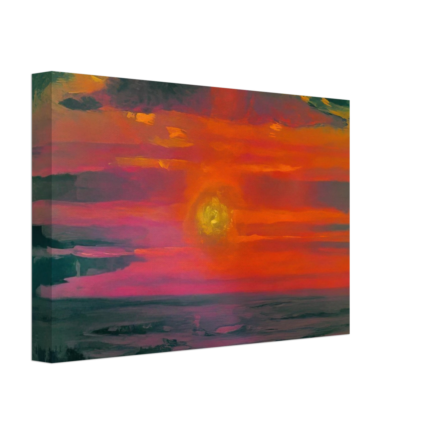 Arkhyp Kuindzhi - Sunset in the winter. A coast of the sea Canvas - 70x100 cm / 28x40 inches-canvas