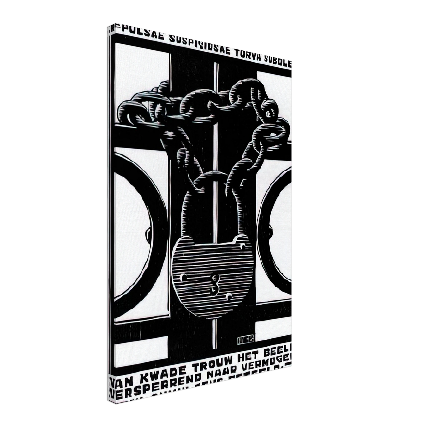 MC Escher - PADLOCK Canvas - 70x100 cm / 28x40 inches-canvas