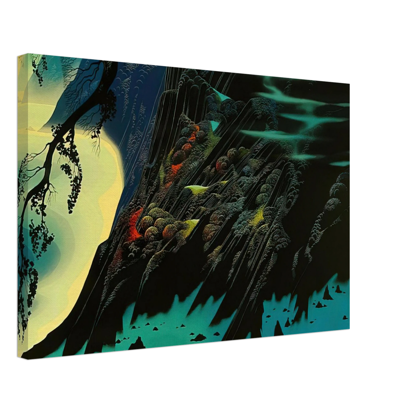 Eyvind Earle - Coastal Magic Canvas - 40x60 cm / 16x24 inches-canvas