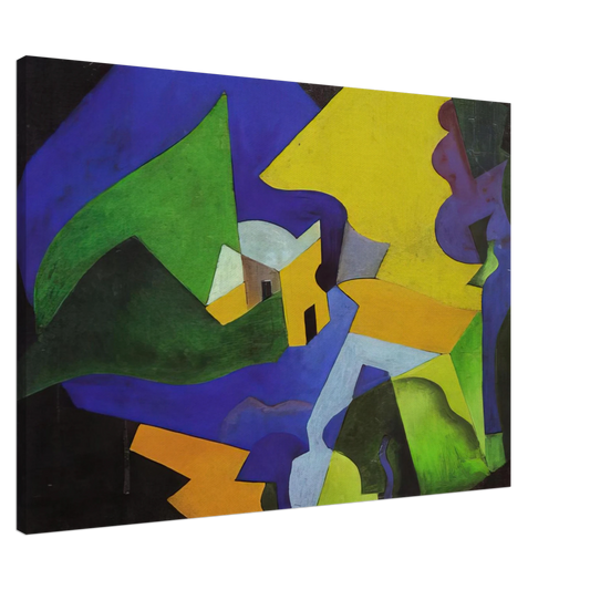 Enrico Prampolini - COSTRUZIONE SPAZIALE PAESAGGIO 1919 Canvas - 20x30 cm / 8x12 inches-canvas