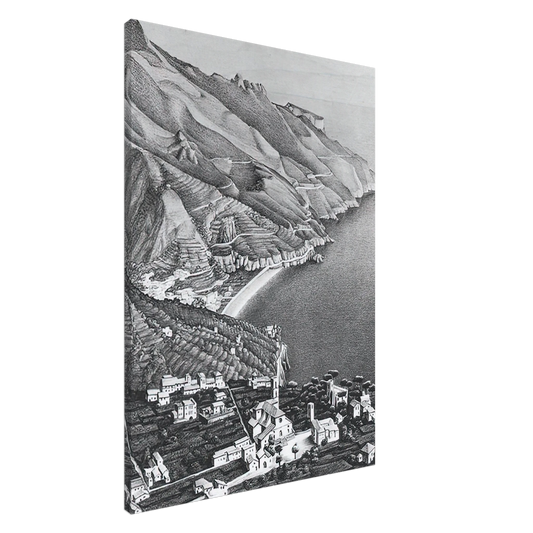 MC Escher - RAVELLO AND THE COAST OF AMALFI Canvas - 20x30 cm / 8x12 inches-canvas