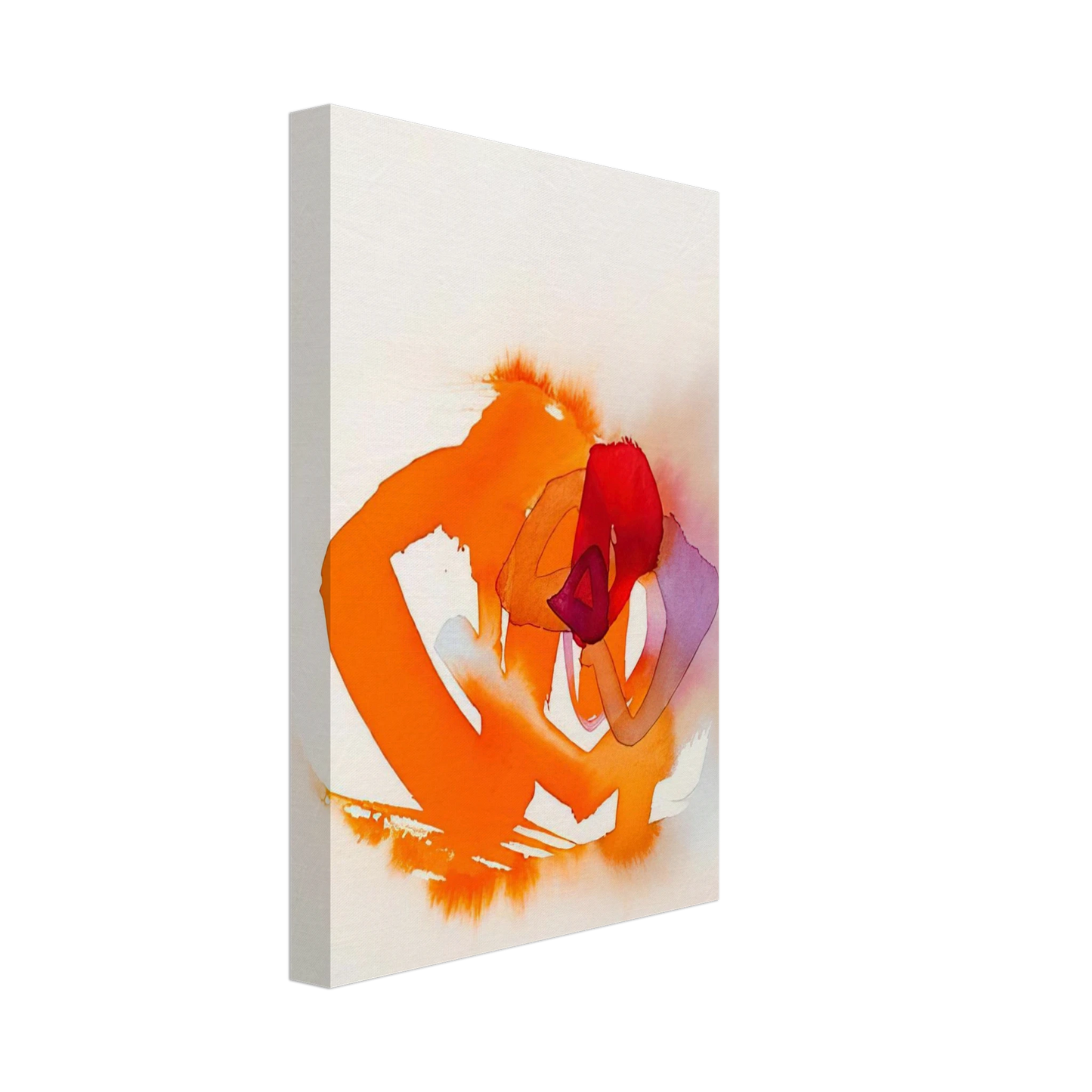 Luis Feito - UNTITLED ORANGE RED AND PURPLE Canvas - 40x60 cm / 16x24 inches-canvas