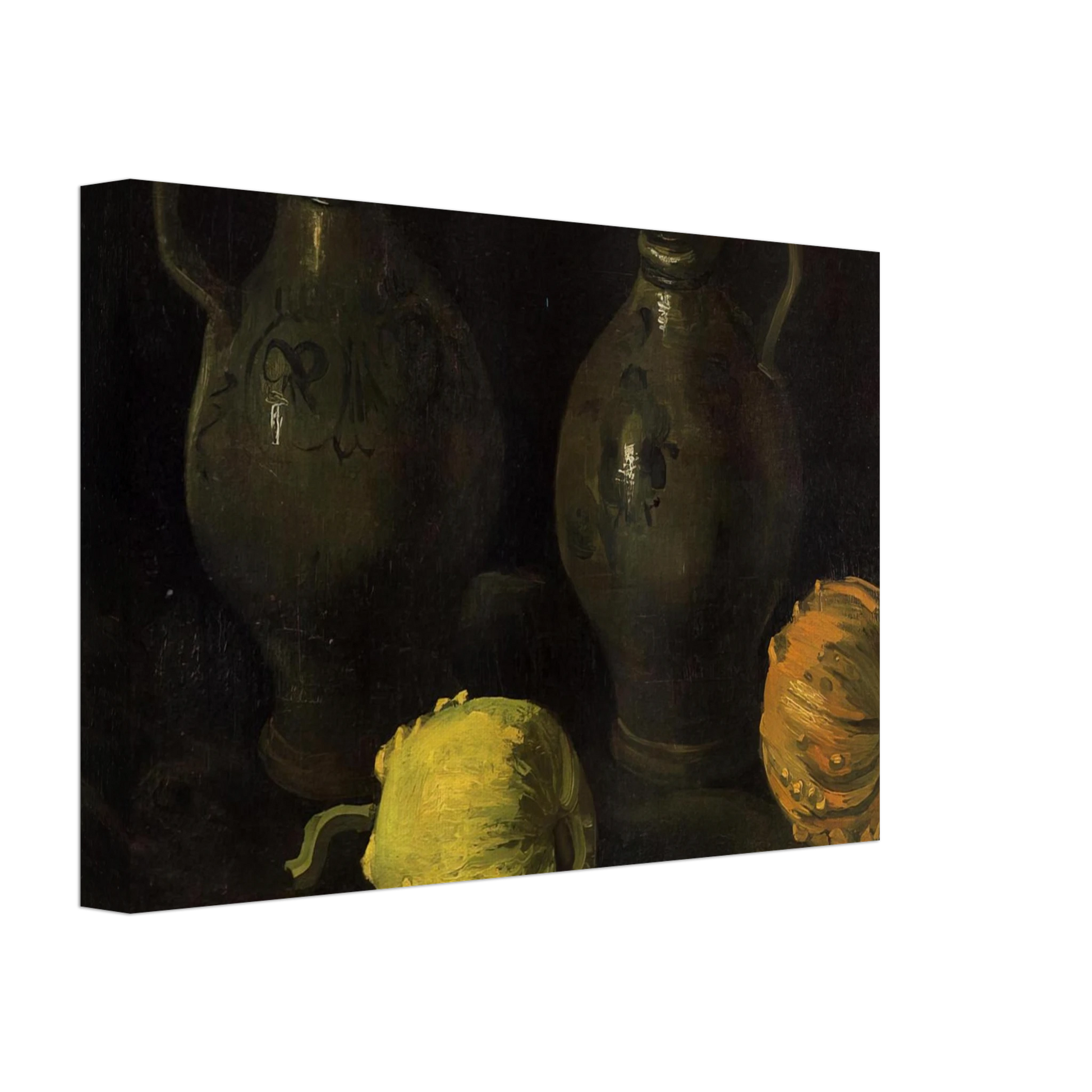 Vincent van Gogh - Still Life with Two Jars and Two Pumpkins Canvas - 70x100 cm / 28x40 inches-canvas