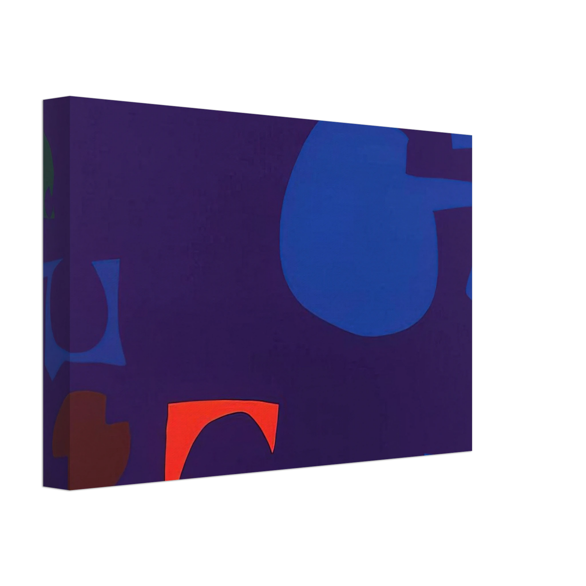 Patrick Heron - Blue and Deep Violet with Orange, Brown and Green - 1970 Canvas - 70x100 cm / 28x40 inches-canvas