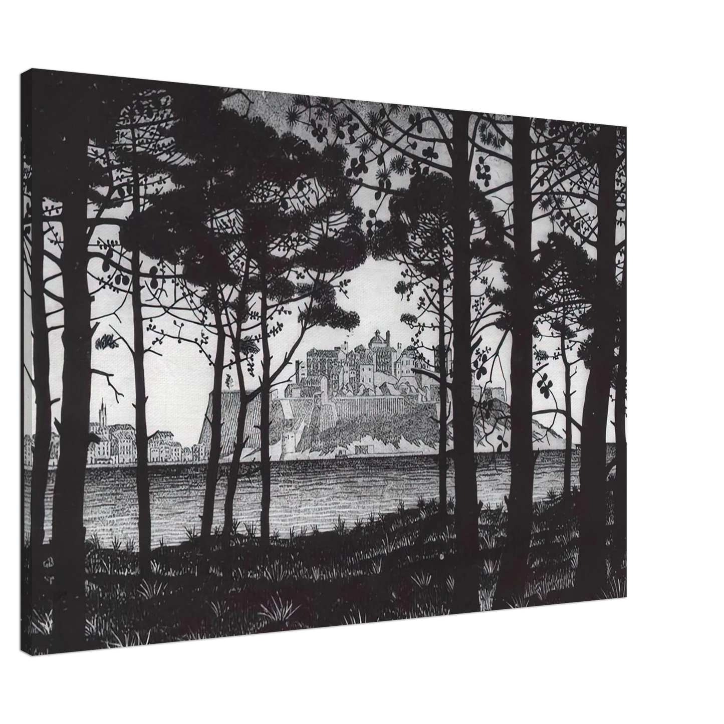 MC Escher - PINETA OF CALVI CORSICA Canvas - 20x30 cm / 8x12 inches-canvas