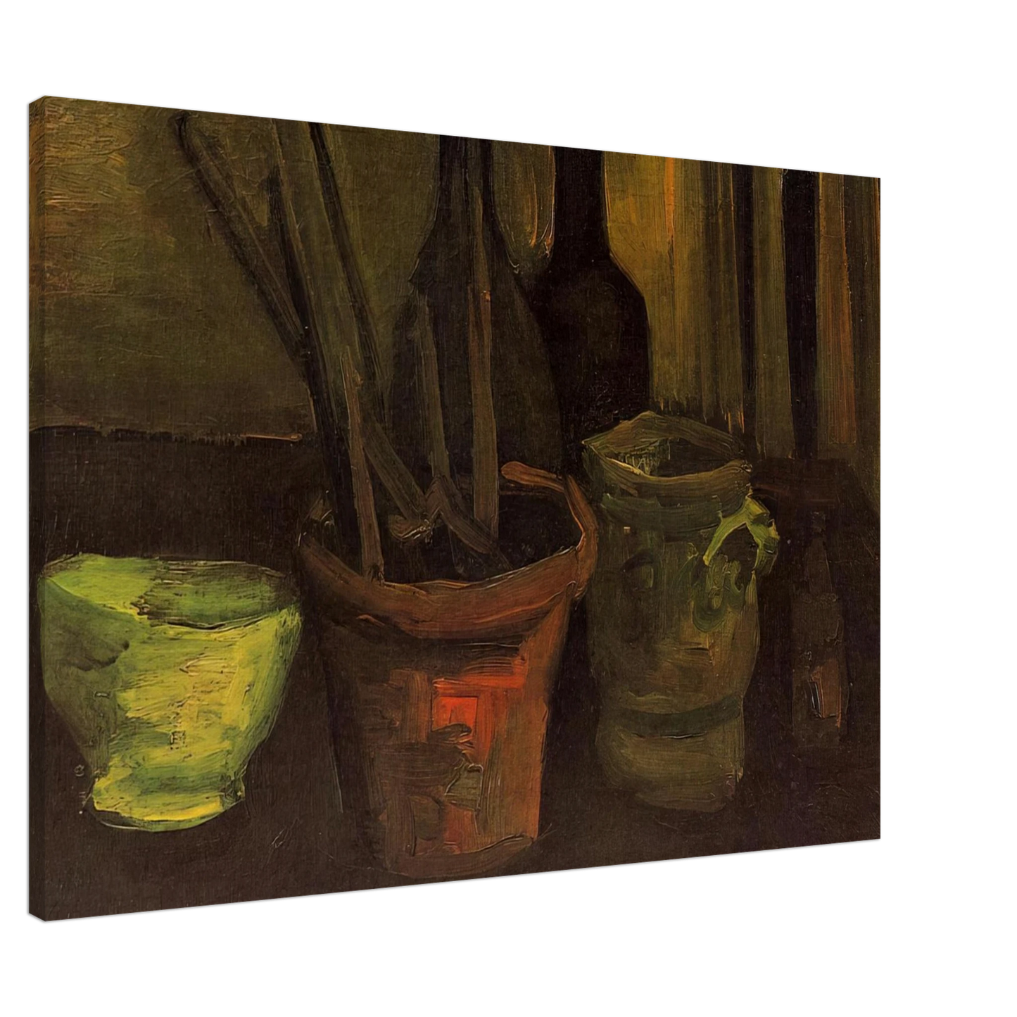 Vincent van Gogh - Still Life of Paintbrushes in a Flowerpot Canvas - 20x30 cm / 8x12 inches-canvas