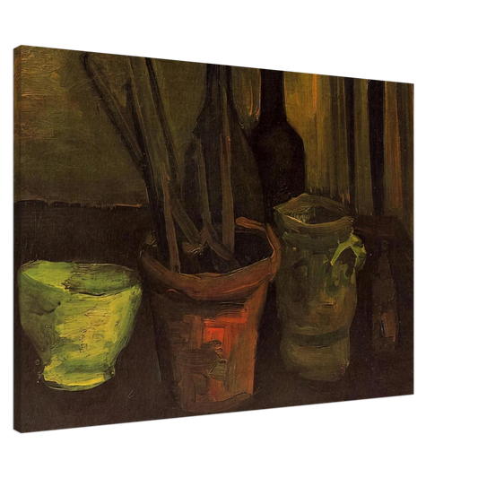 Vincent van Gogh - Still Life of Paintbrushes in a Flowerpot Canvas - 20x30 cm / 8x12 inches-canvas