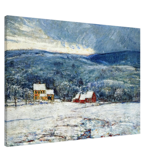 Childe Hassam - Winter in the Connecticut Hills Canvas - 20x30 cm / 8x12 inches-canvas