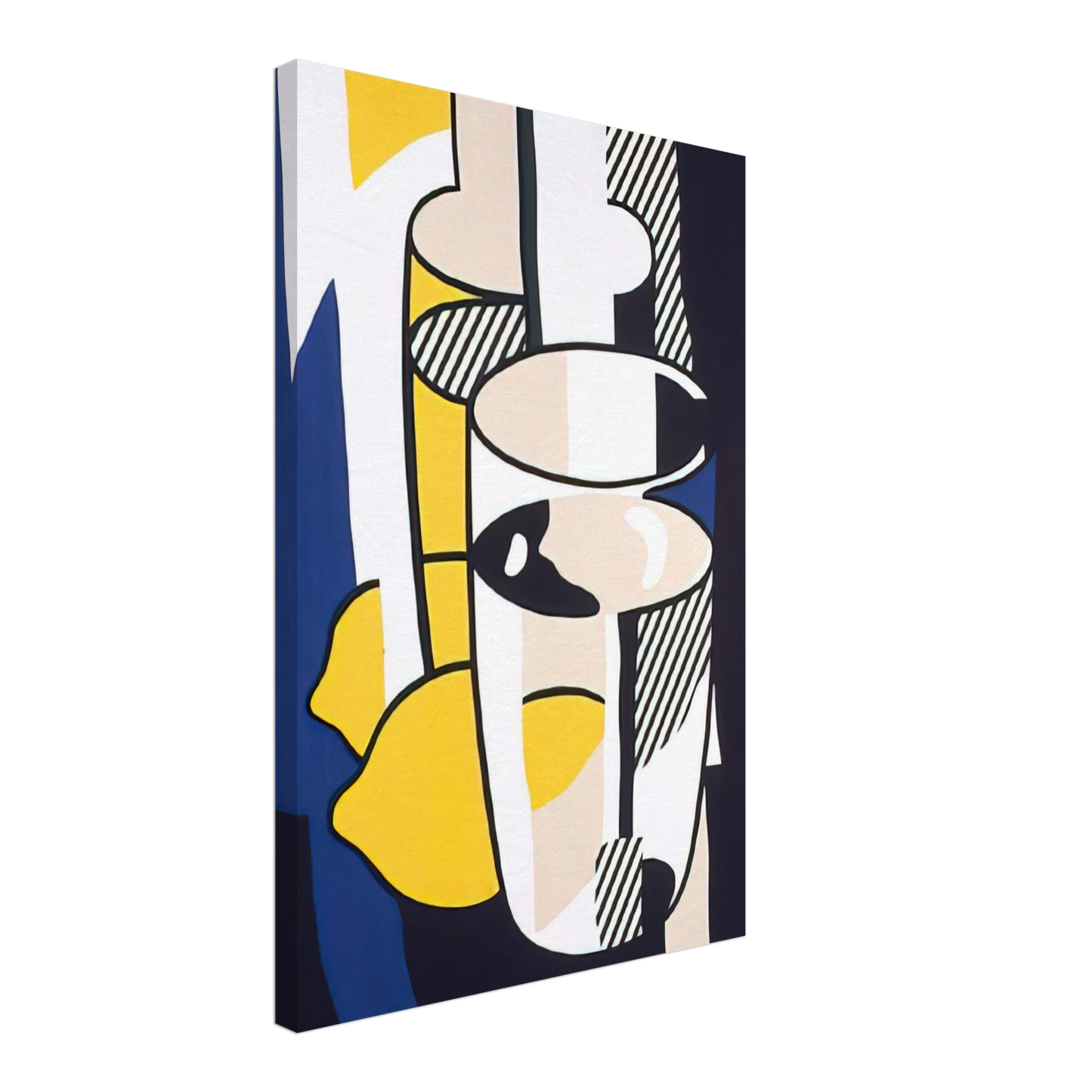 Roy Lichtenstein - GLASS AND LEMON IN A MIRROR 1974 Canvas - 40x60 cm / 16x24 inches-canvas