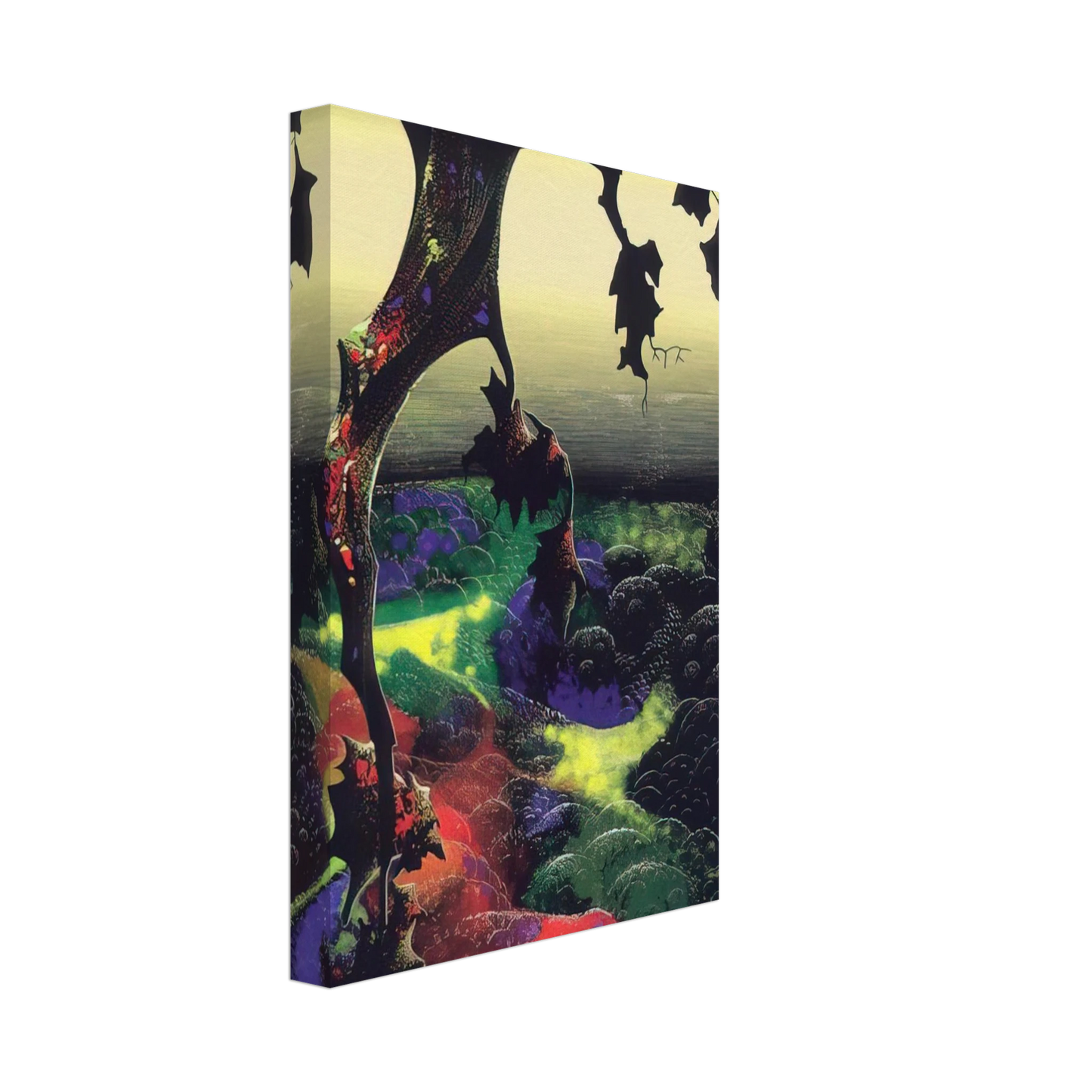 Eyvind Earle - Crimson Red and Gold Canvas - 70x100 cm / 28x40 inches-canvas