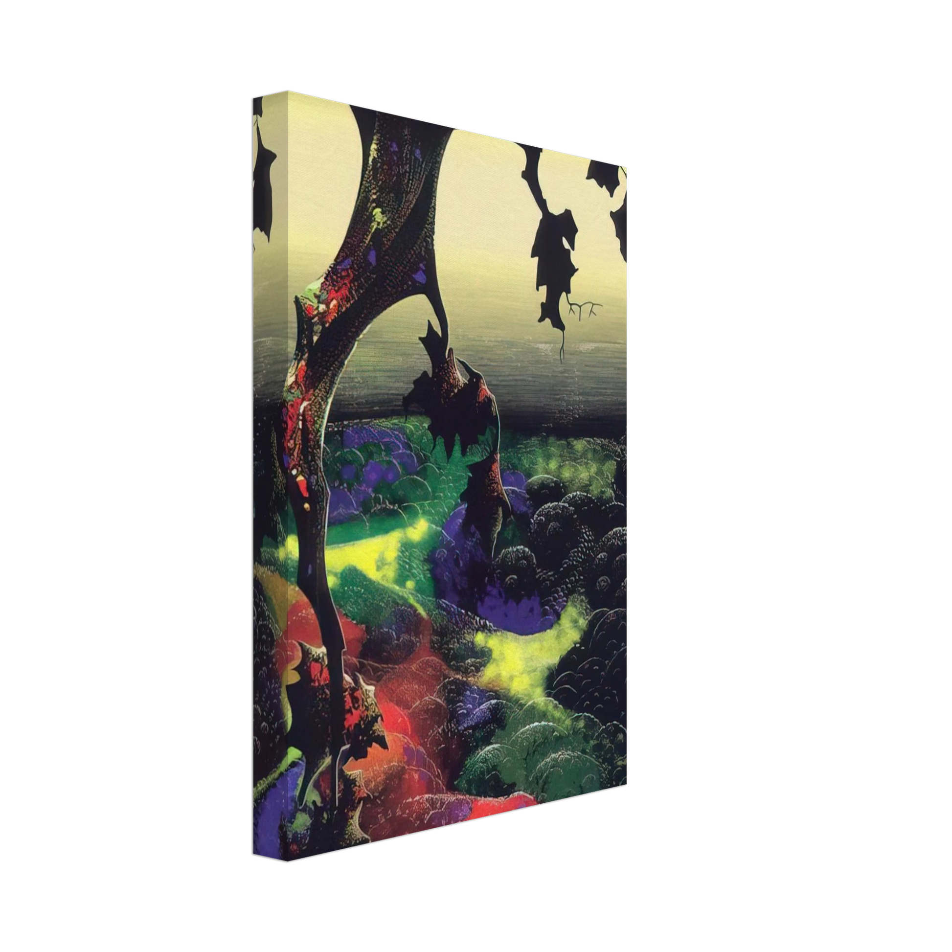 Eyvind Earle - Crimson Red and Gold Canvas - 70x100 cm / 28x40 inches-canvas