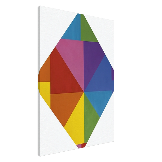 Max Bill - Acht farben im horizontal-diagonal-quadtrat - 1965 Canvas - 20x30 cm / 8x12 inches-canvas