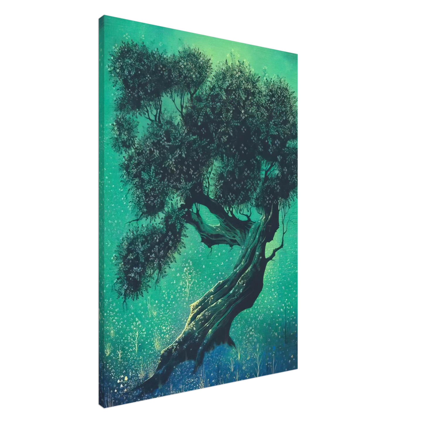 Eyvind Earle - Solitary Bonsai Canvas - 20x30 cm / 8x12 inches-canvas