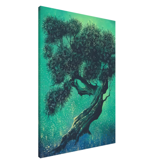 Eyvind Earle - Solitary Bonsai Canvas - 20x30 cm / 8x12 inches-canvas