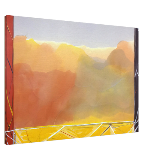 Ronnie Landfield - The Yellow Bridge - 1988 Canvas - 20x30 cm / 8x12 inches-canvas