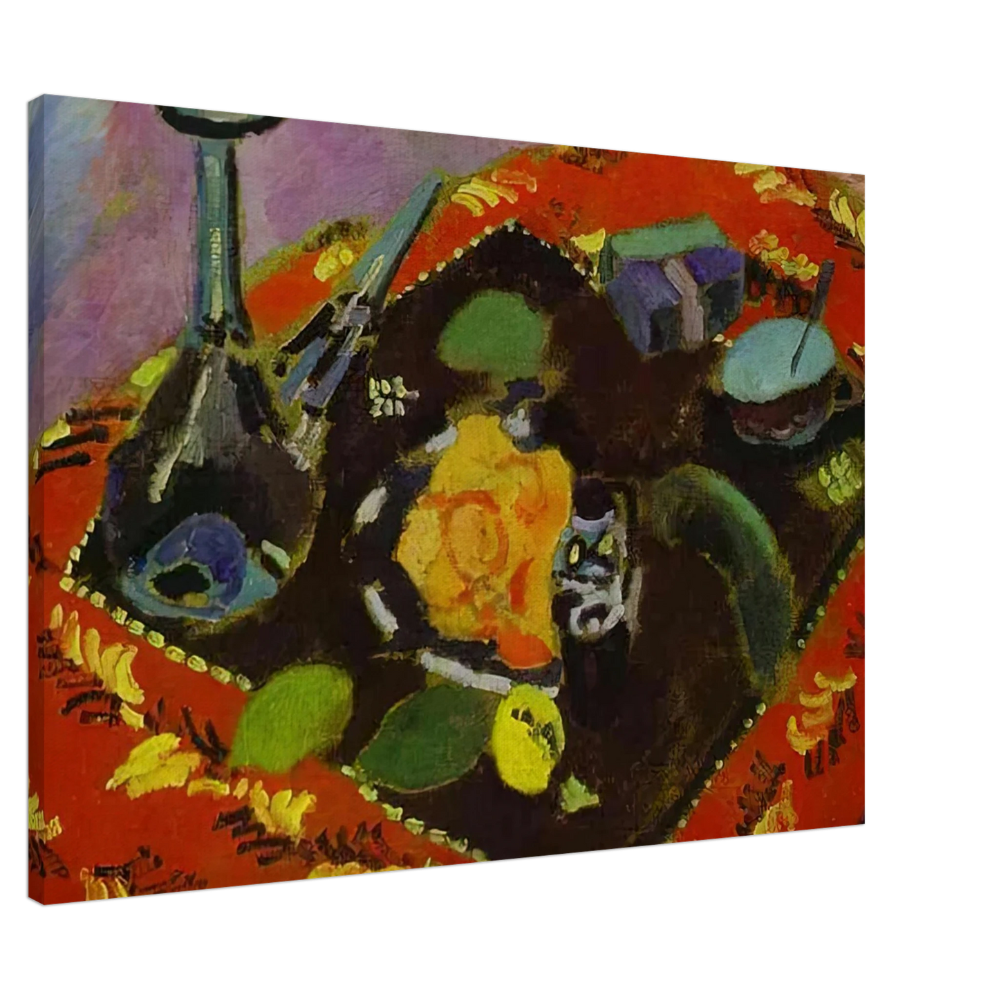 Henri Matisse - DISHES AND FRUIT 1906 Canvas - 20x30 cm / 8x12 inches-canvas