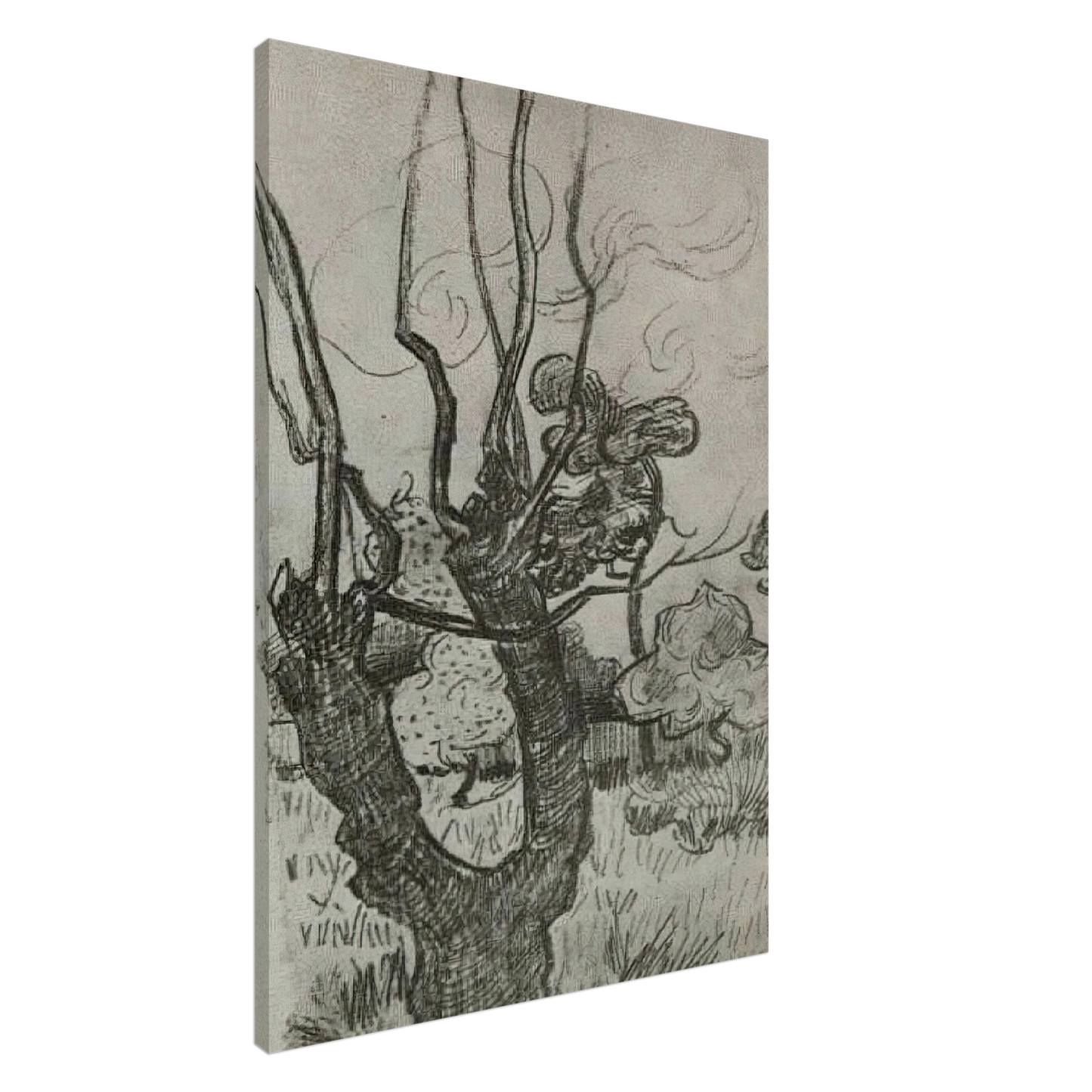 Vincent van Gogh - A Bare Treetop in the Garden of the Asylum Canvas - 20x30 cm / 8x12 inches-canvas