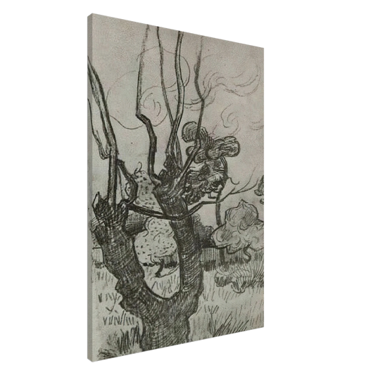 Vincent van Gogh - A Bare Treetop in the Garden of the Asylum Canvas - 20x30 cm / 8x12 inches-canvas